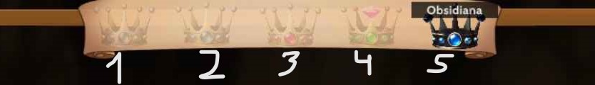 Las 5 coronas correspondientes al nivel de mejora de las cartas